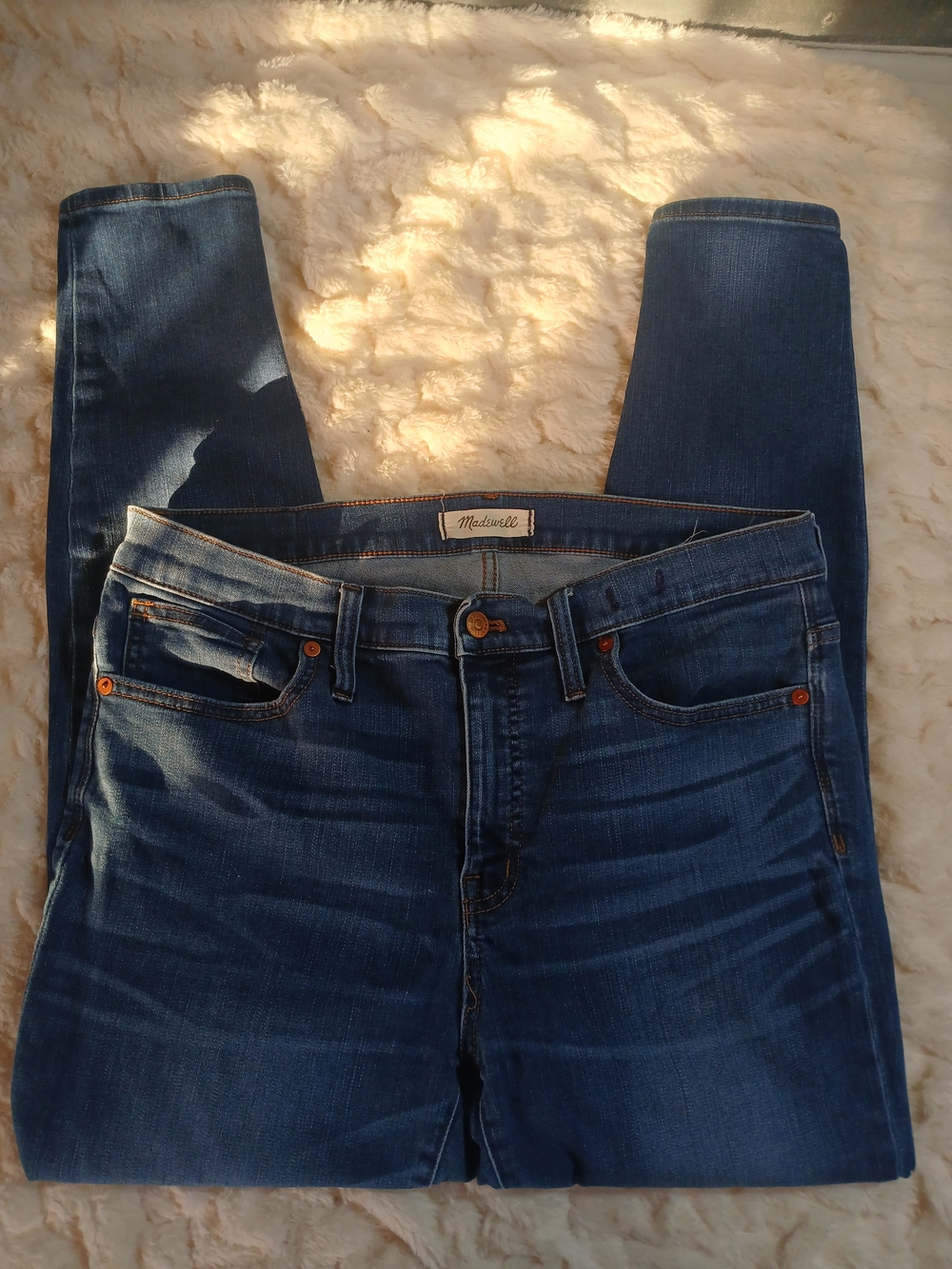 Madewell Womens 9" High Rise Skinny Jeans Size 31 Medium Wash Cotton Blend
